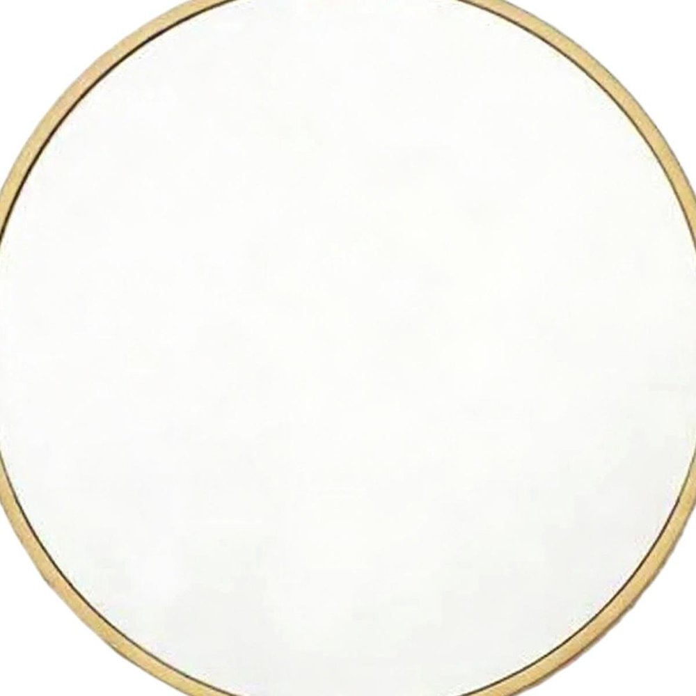 24" Gold Aluminum Round Framed Accent Mirror
