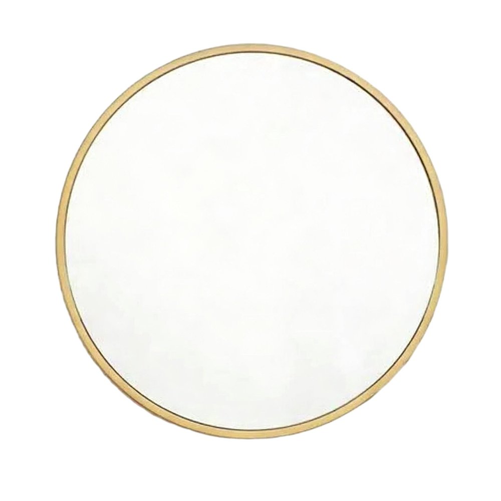 24" Gold Aluminum Round Framed Accent Mirror