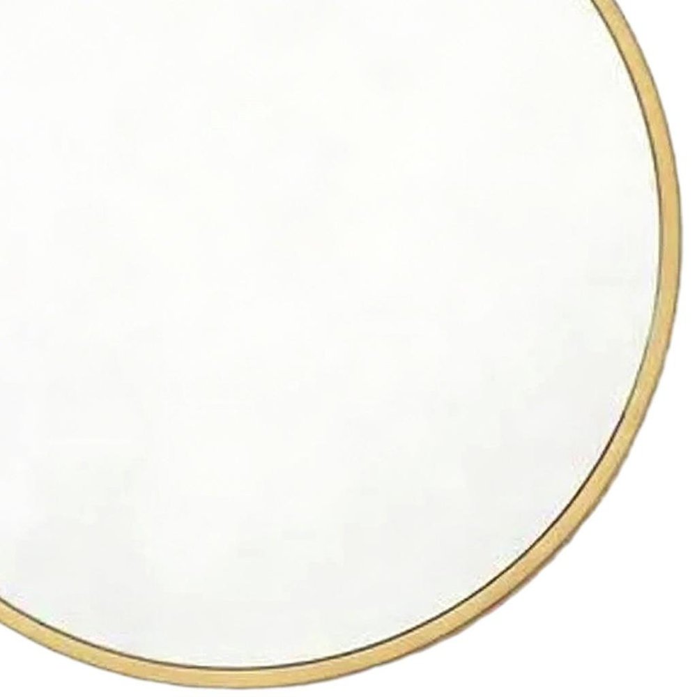 30" Gold Aluminum Round Framed Accent Mirror