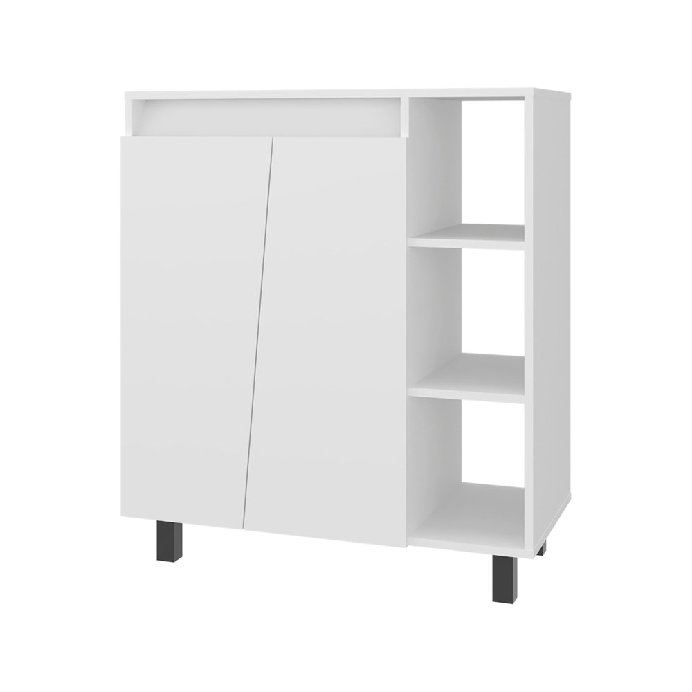 32" White Wood Sideboard With Two Doors