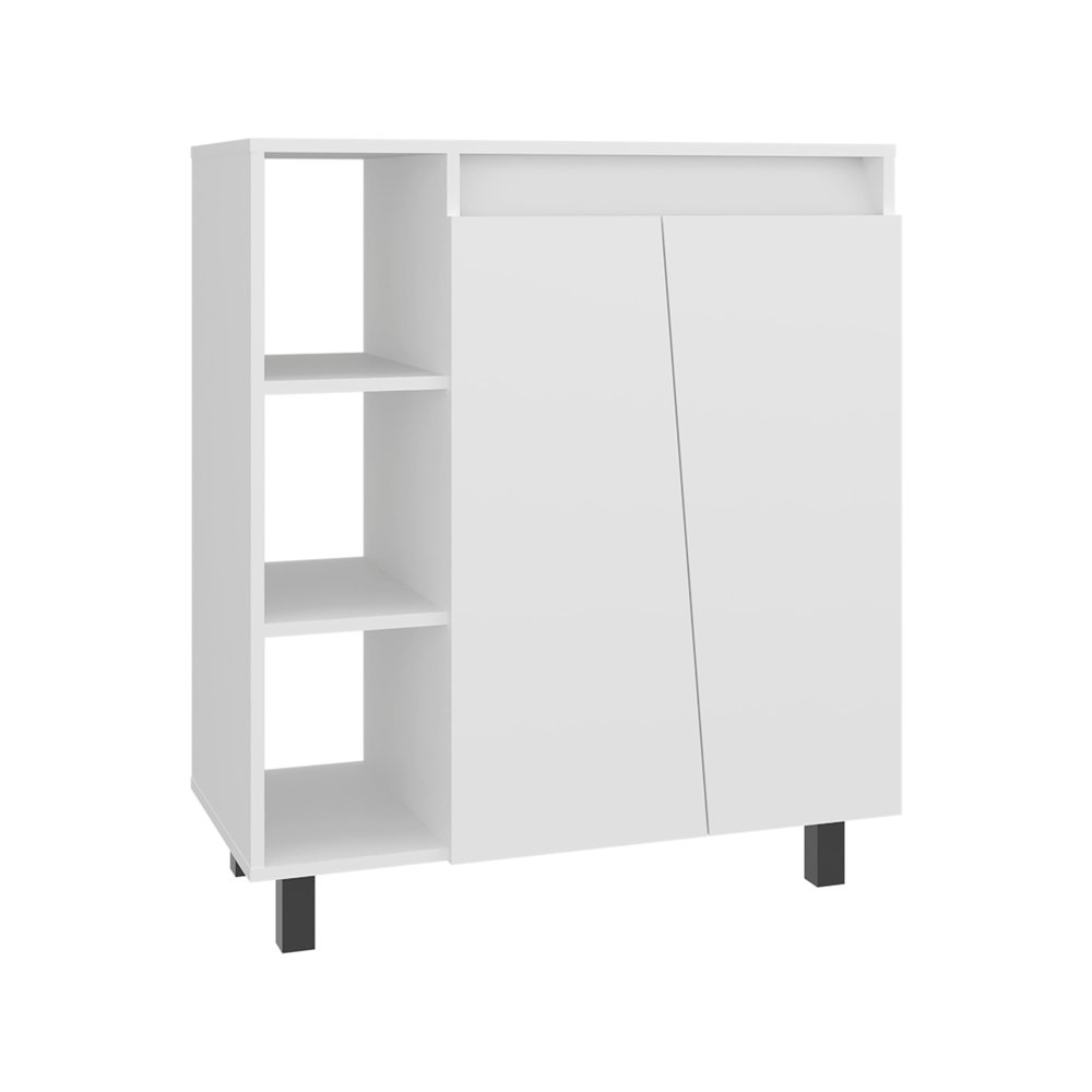 32" White Wood Sideboard With Two Doors