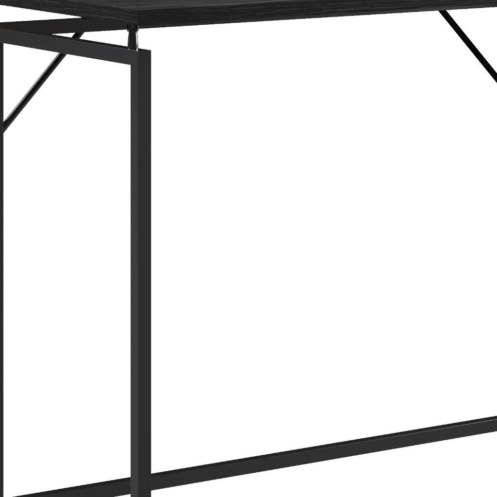 40" Black Wood and Steel Folding Sled Computer Desk