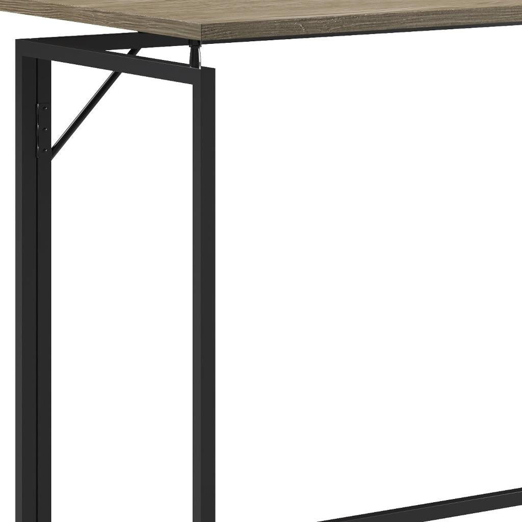 40" Gray and Black Wood and Steel Folding Computer Desk