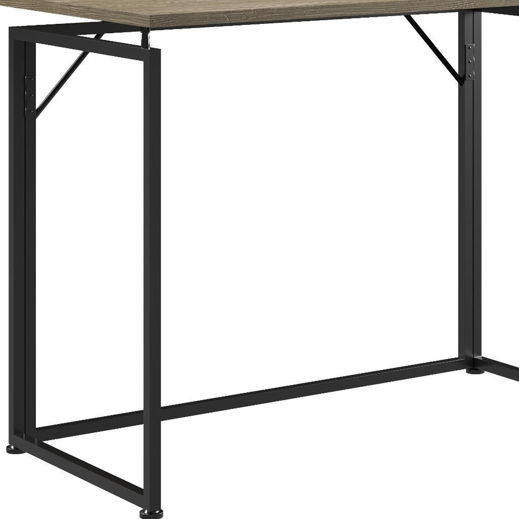 40" Gray and Black Wood and Steel Folding Computer Desk