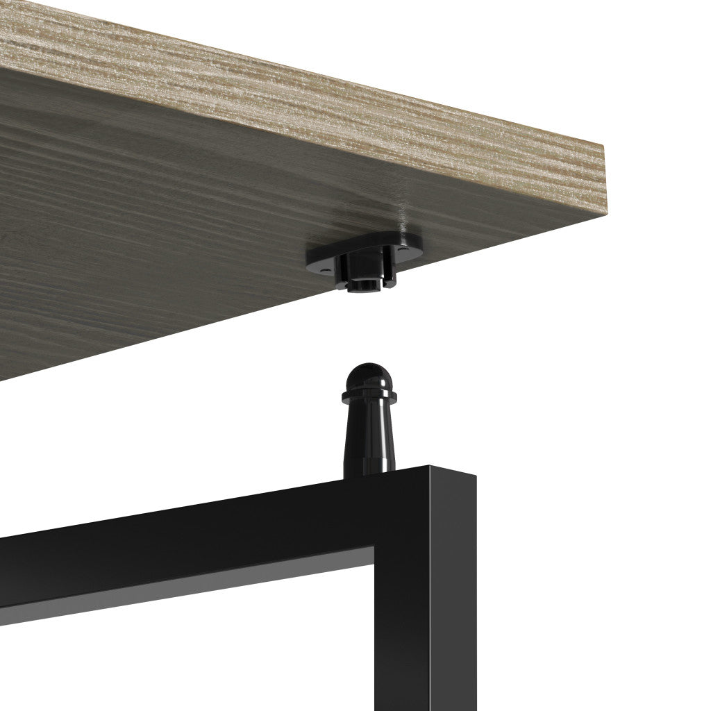 40" Gray and Black Wood and Steel Folding Computer Desk