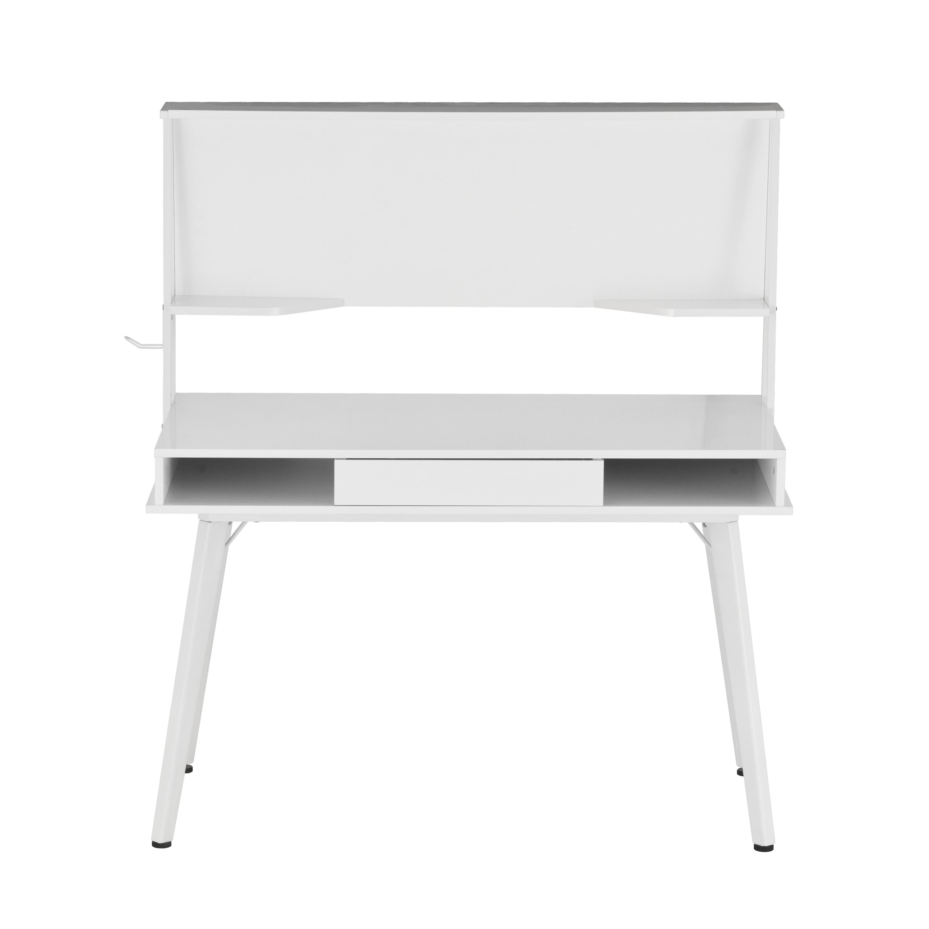 47" White Wood Computer Desk With Magnetic Dry Erase Board