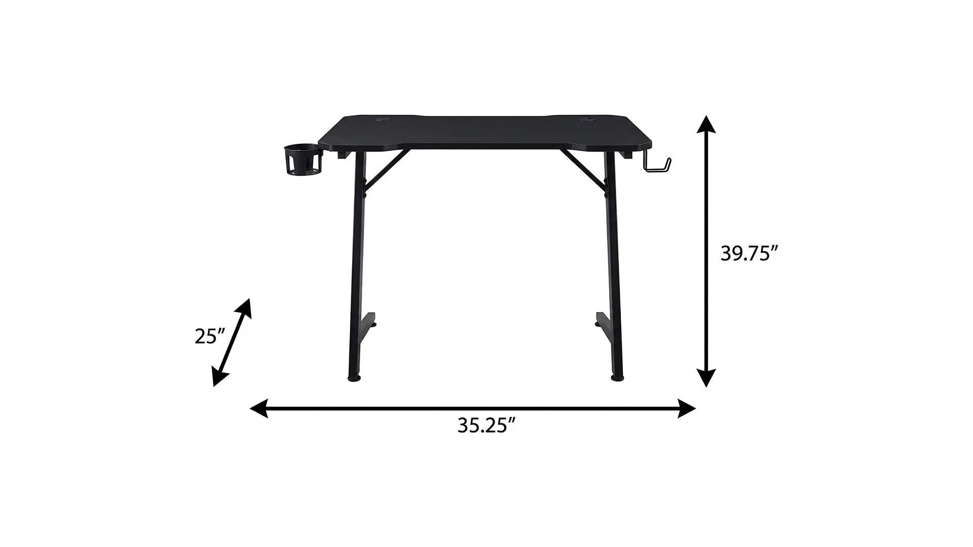 Adjustable Black Wood and Stainless Steel Rolling Writing Desk