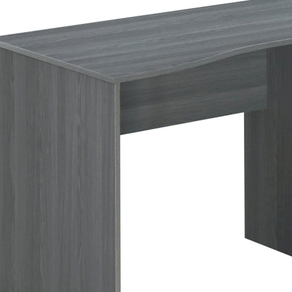 51" Gray Wood Pedestal Computer Desk With Three Drawers