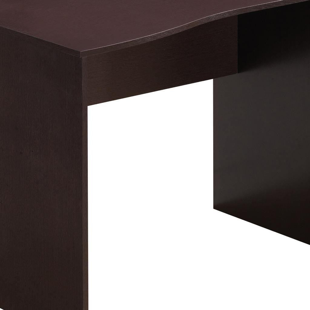 51" Dark Brown Wood Pedestal Computer Desk With Three Drawers