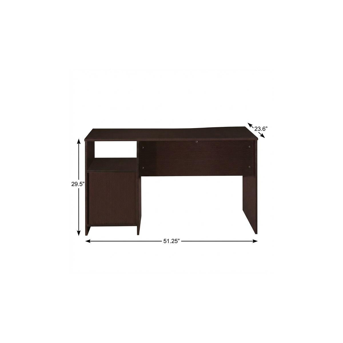 51" Dark Brown Wood Pedestal Computer Desk With Three Drawers