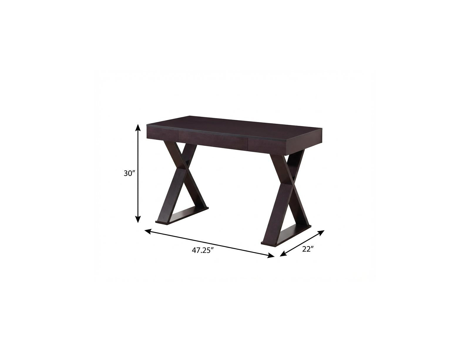 47" Espresso Wood Writing Desk
