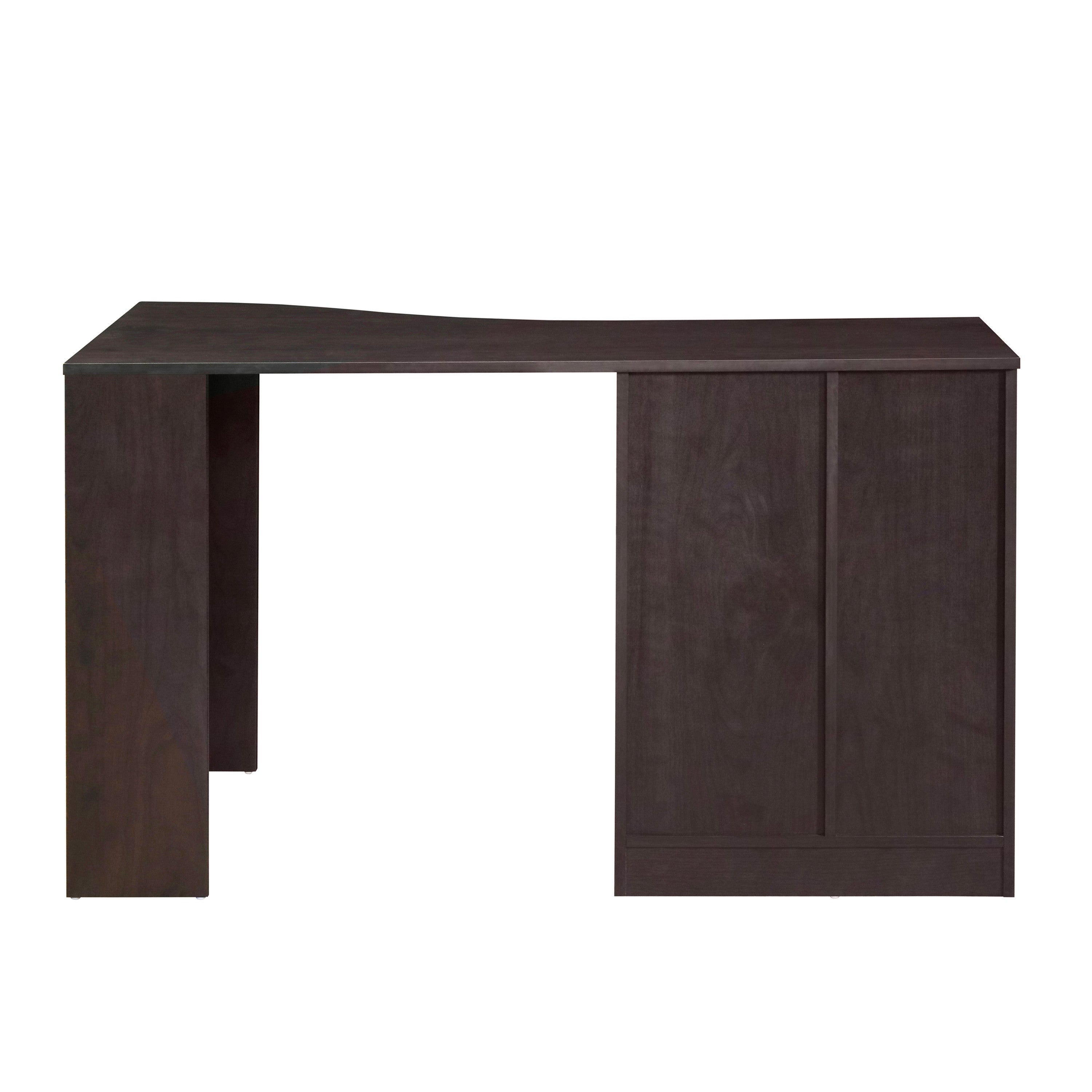 51" Espresso Wood Pedestal Computer Desk With Two Drawers
