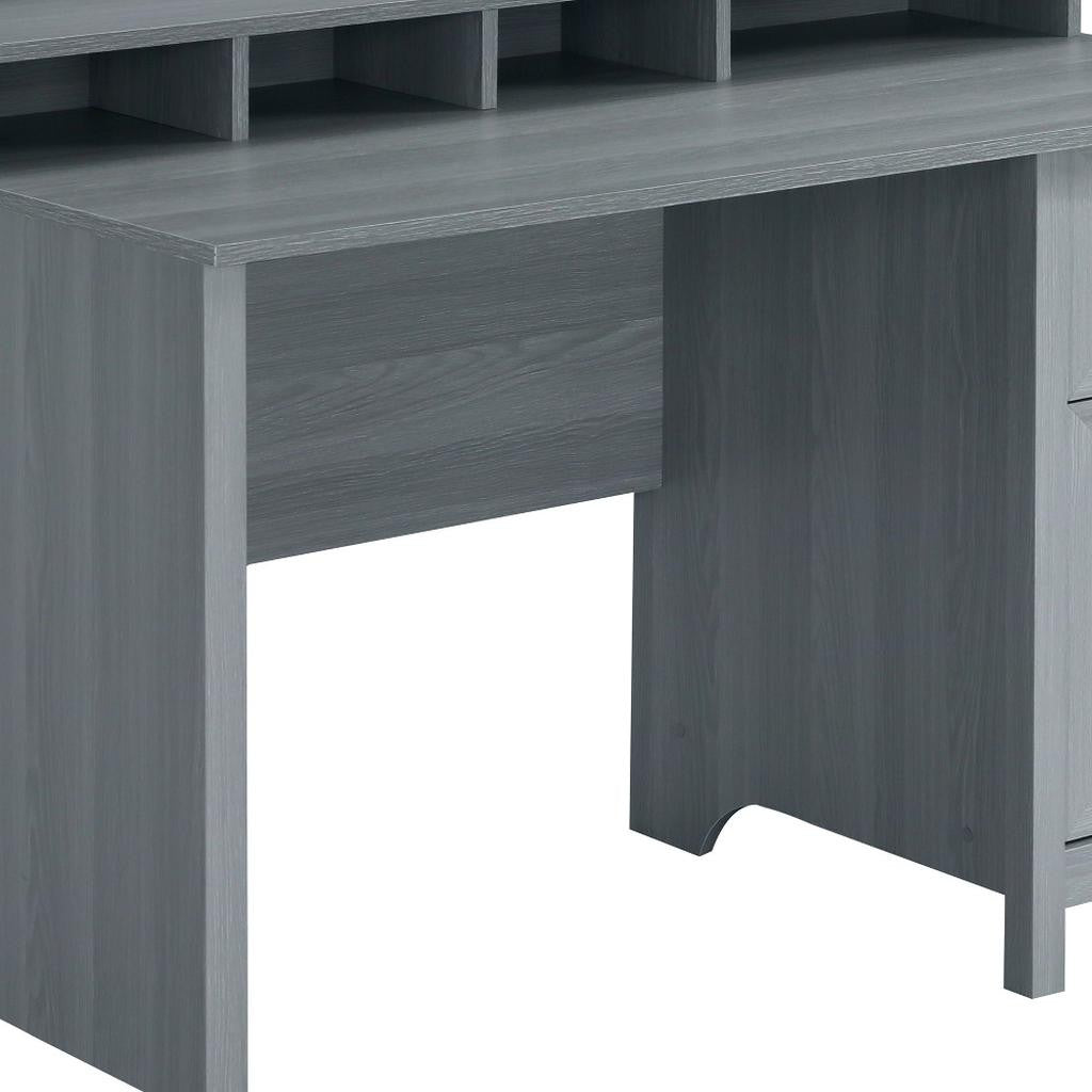 47" Gray Wood Pedestal Writing Desk