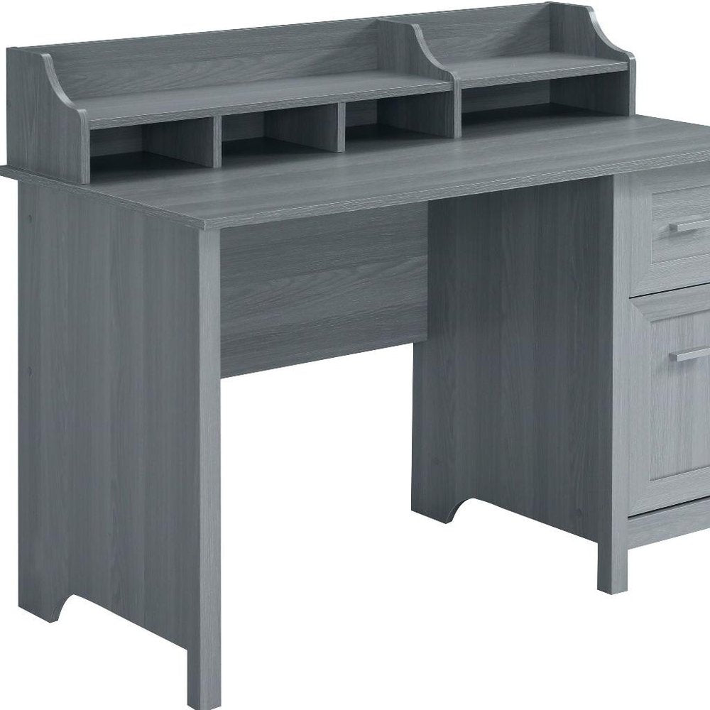 47" Gray Wood Writing Desk