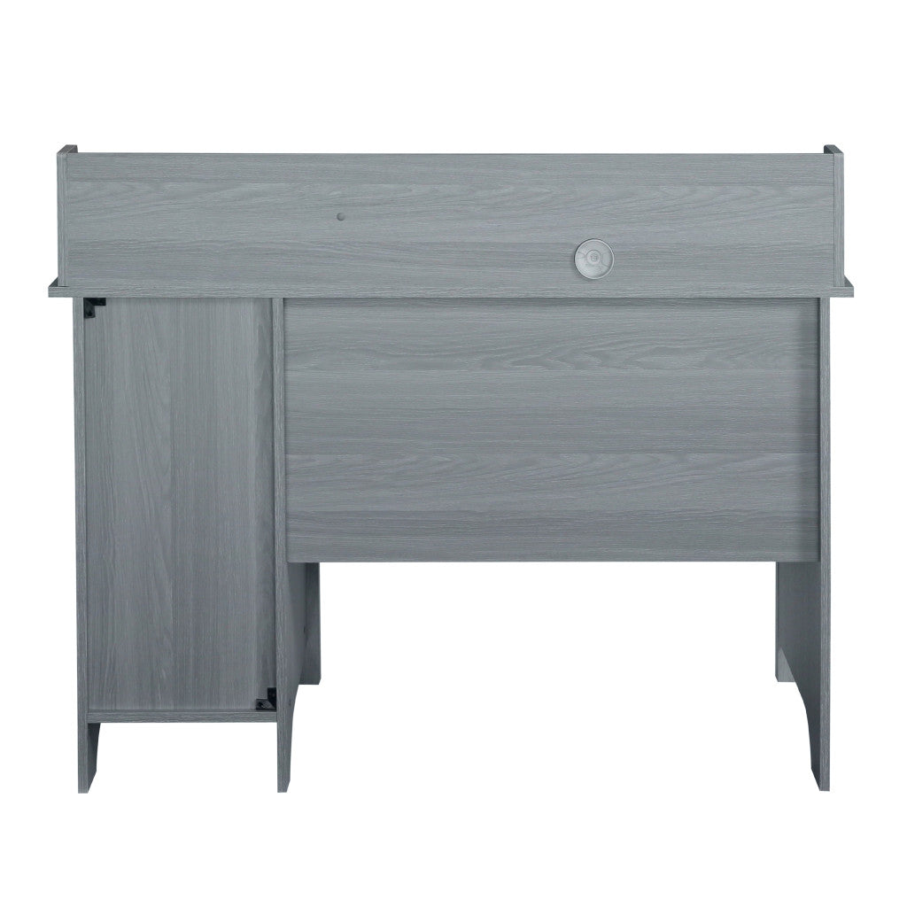 47" Gray Wood Pedestal Writing Desk