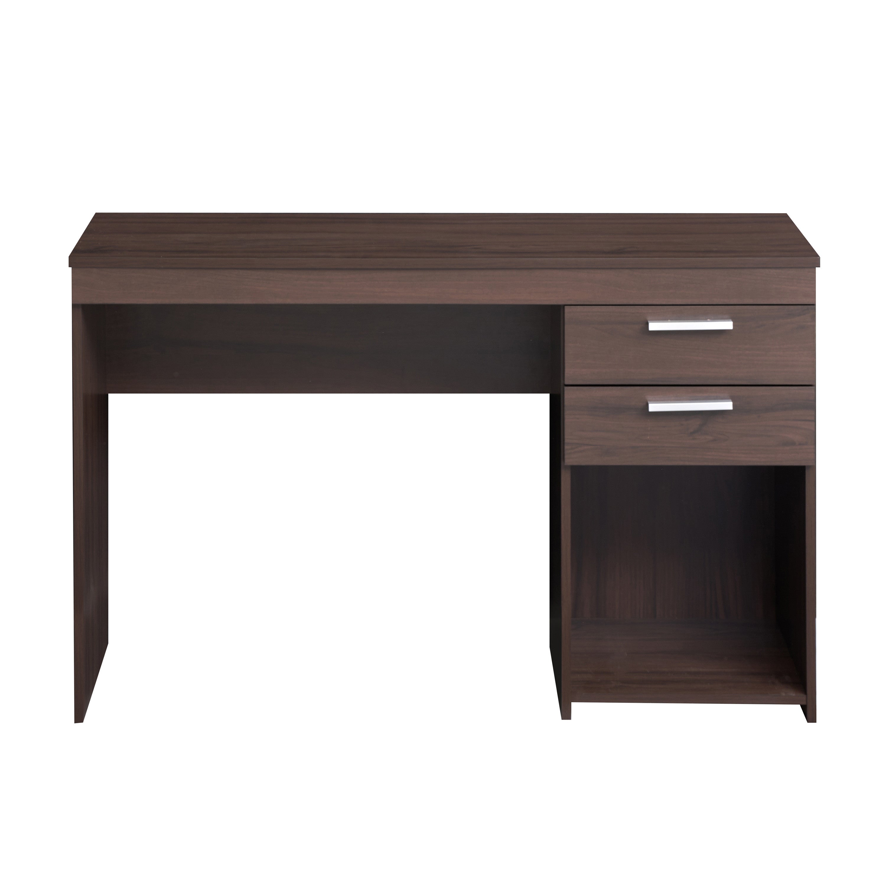 48" Espresso Wood Pedestal Computer Desk With Two Drawers