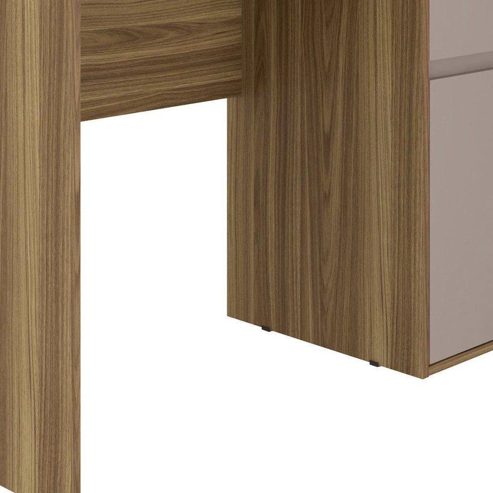 43" Walnut Wood Computer Desk