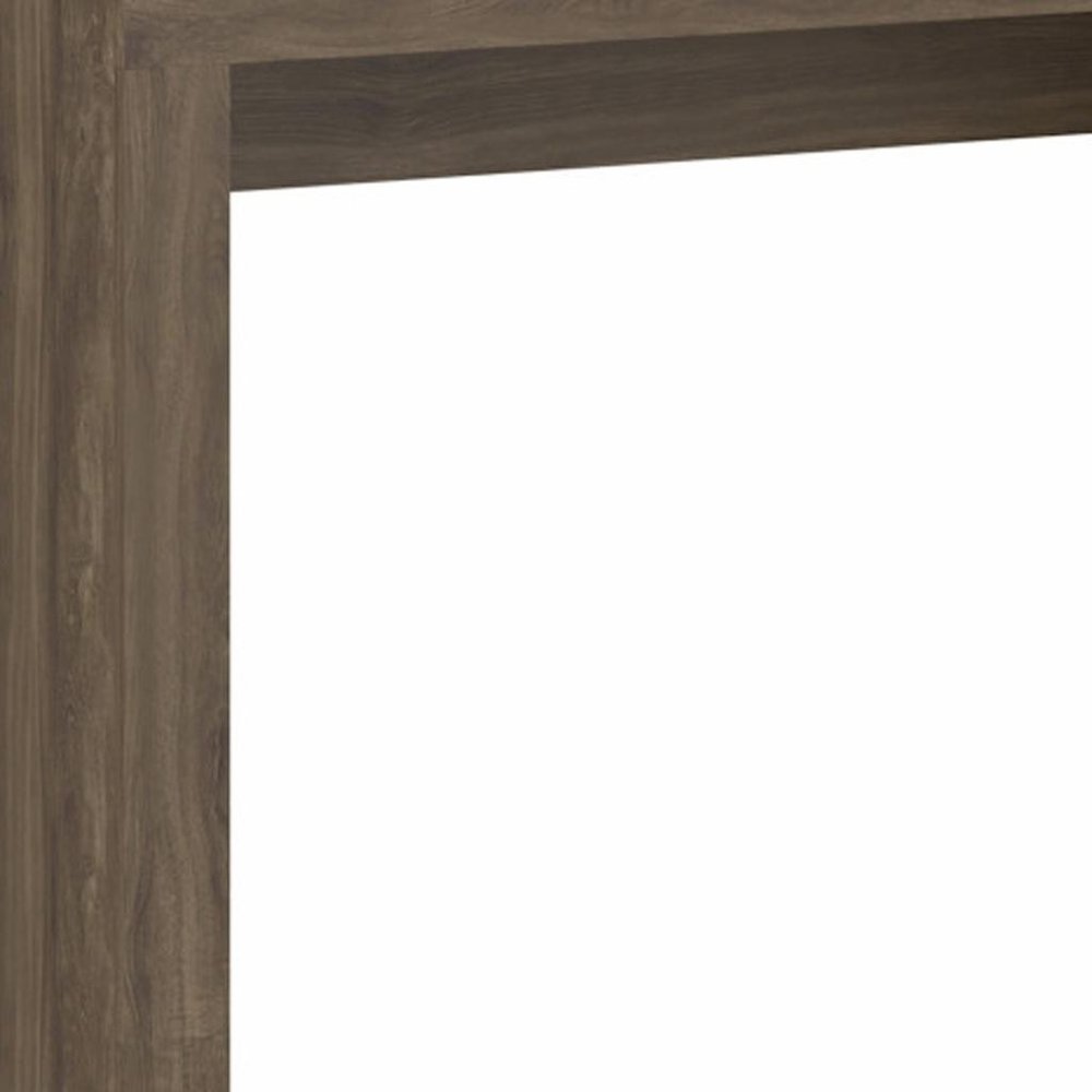 58" Walnut Wood Writing Desk With Two Drawers