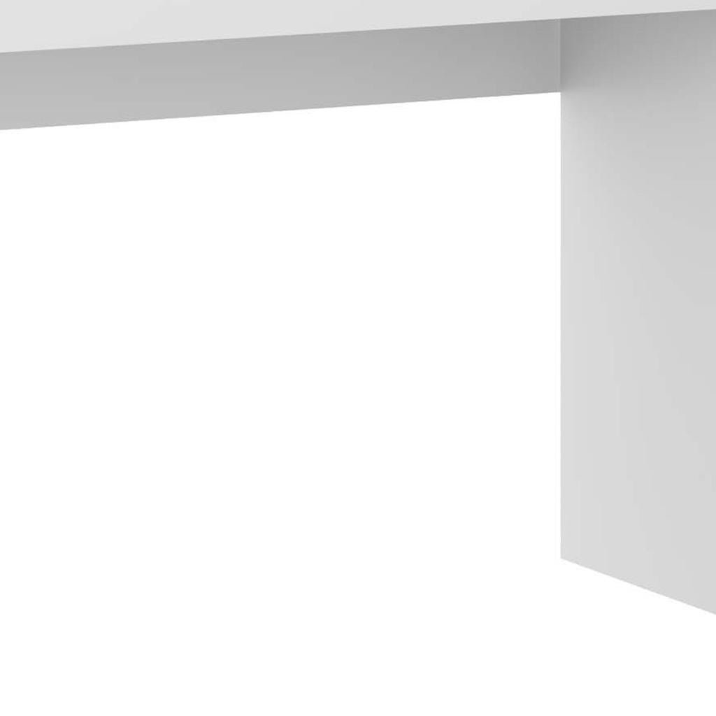 58" White Wood Pedestal Writing Desk With Two Drawers
