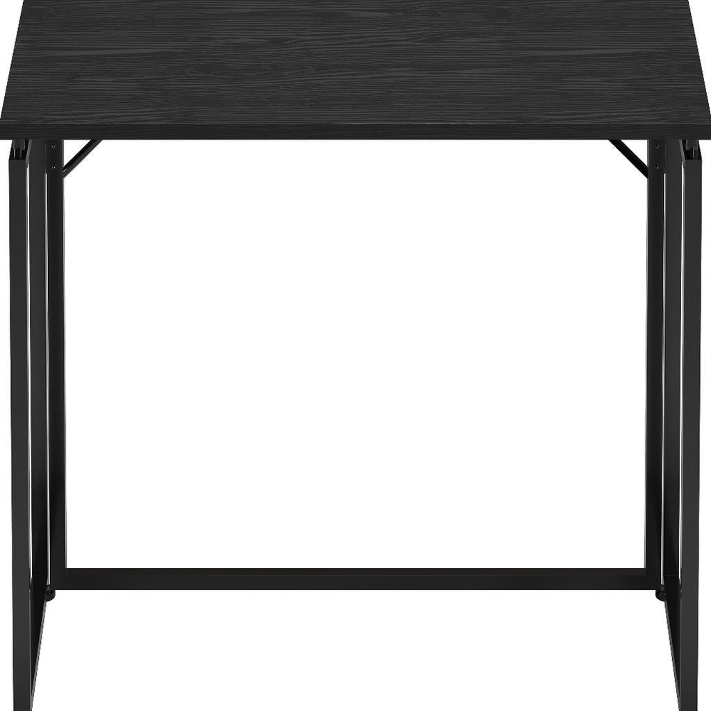 32" Black Wood and Steel Folding Writing Desk