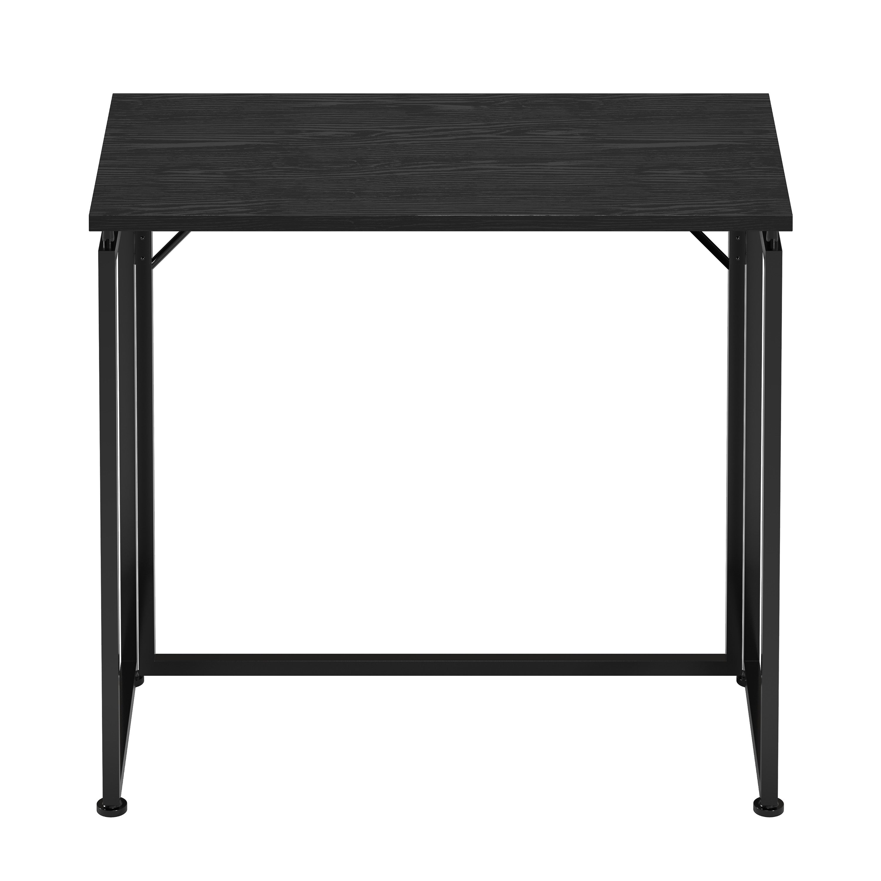 32" Black Wood and Steel Folding Writing Desk