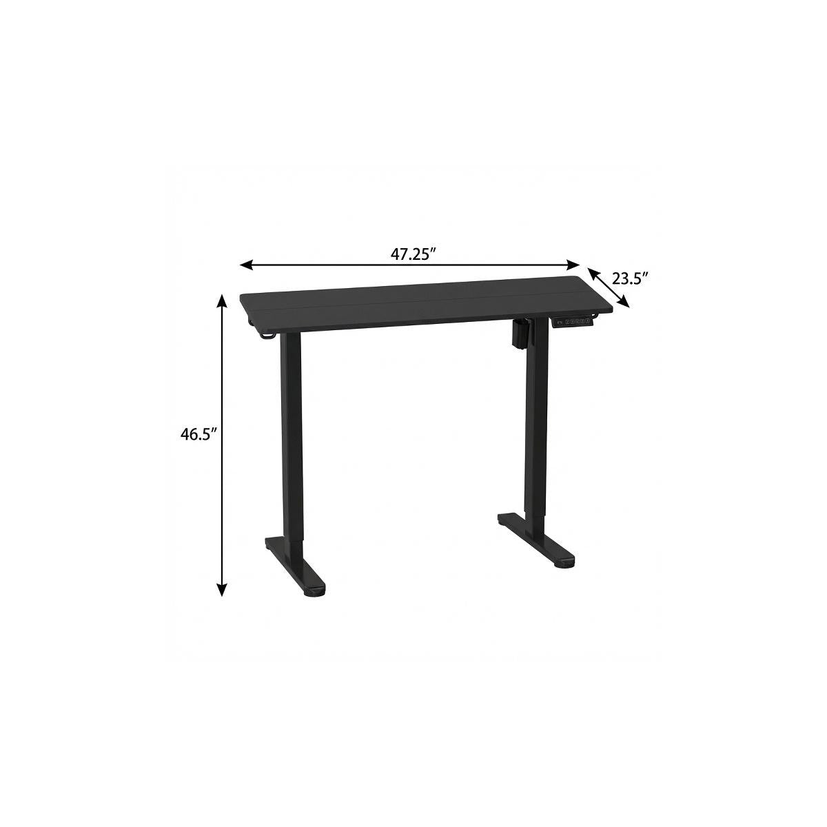 Adjustable Black Wood and Steel Standing Desk