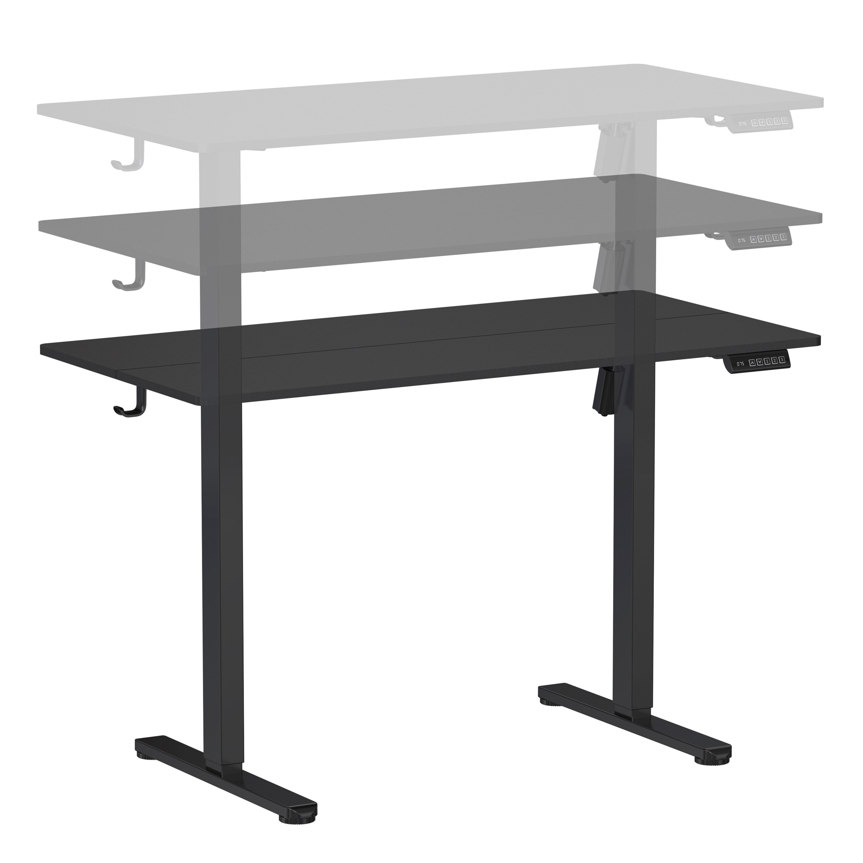 Adjustable Black Wood and Steel Standing Desk