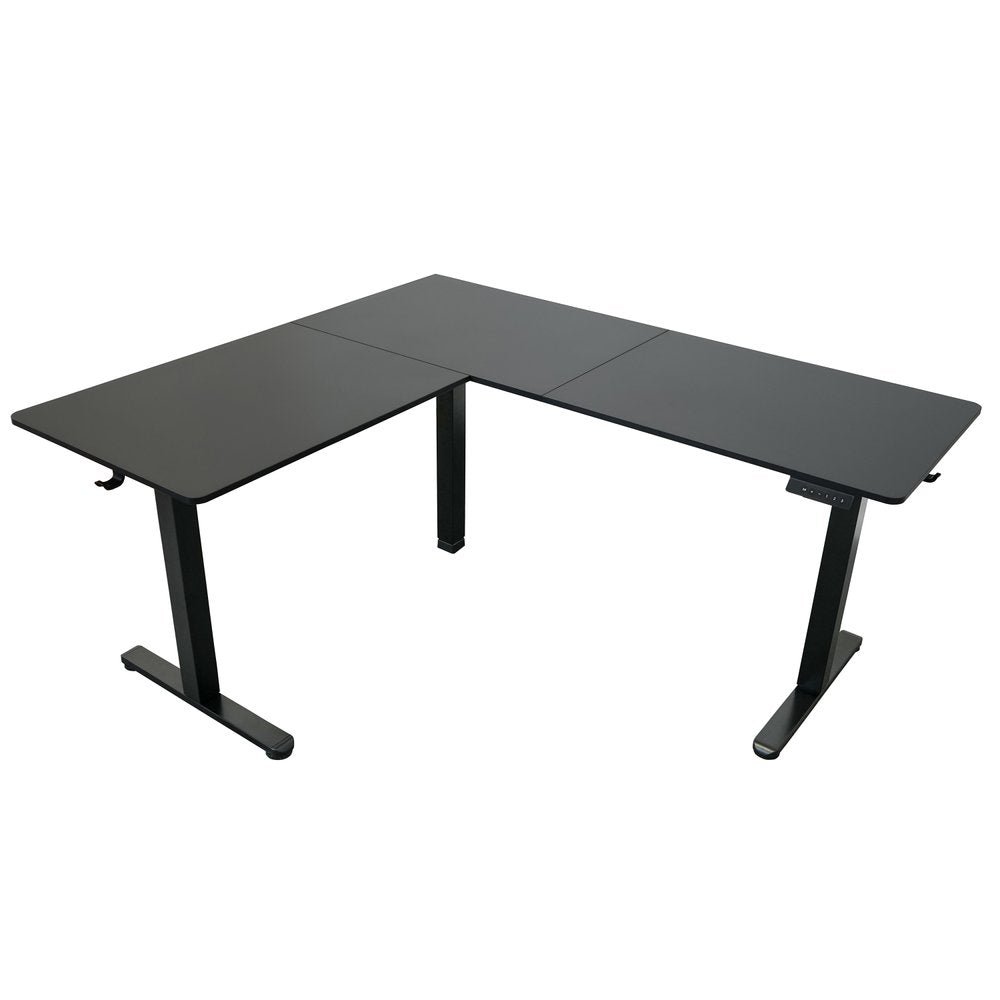 Adjustable Black Wood and Steel L Shape T-Shape Standing Desk