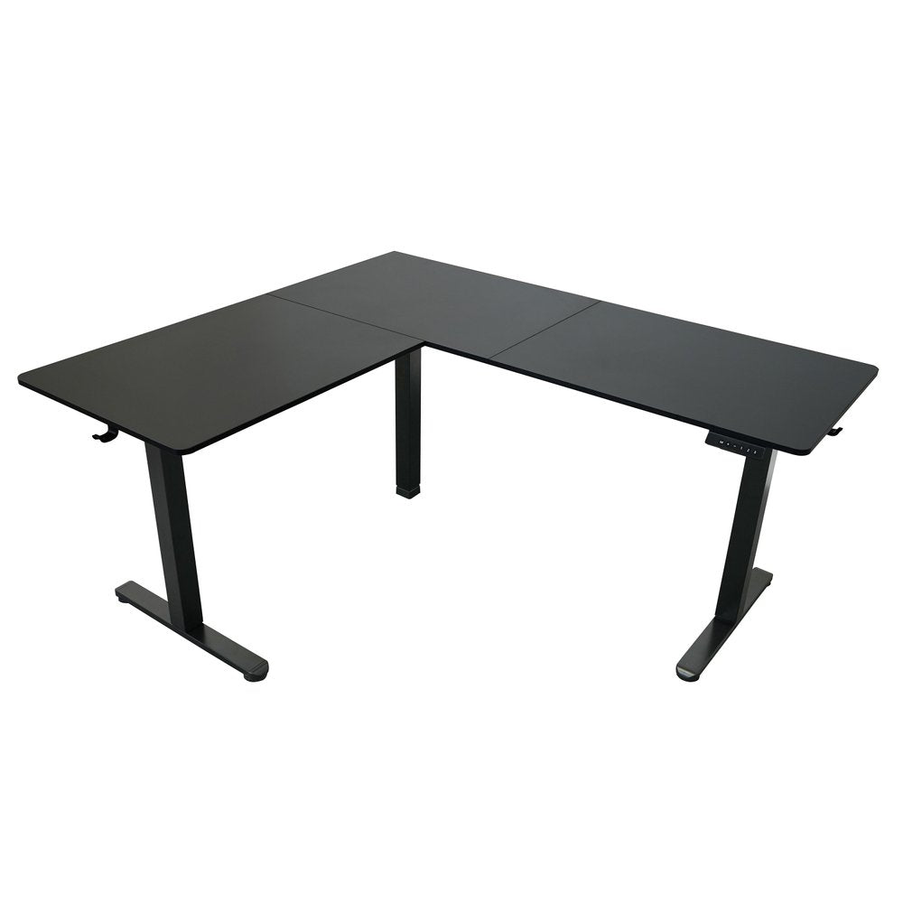 Adjustable Black Wood and Steel L Shape T-Shape Standing Desk