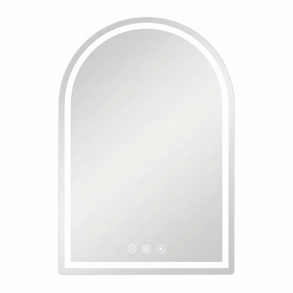 28" Arch Lighted Frameless Bathroom Vanity Mirror