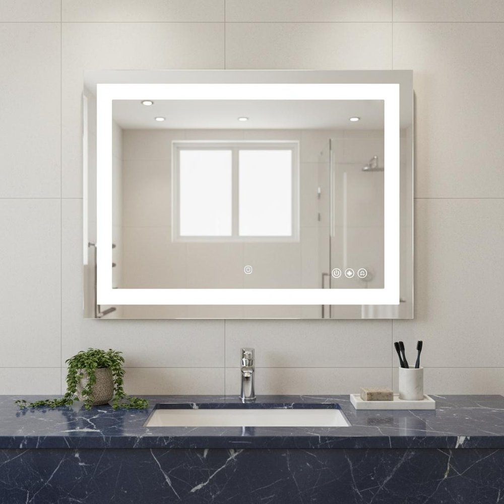 20" Lighted Frameless Anti Fog Bathroom Vanity Mirror