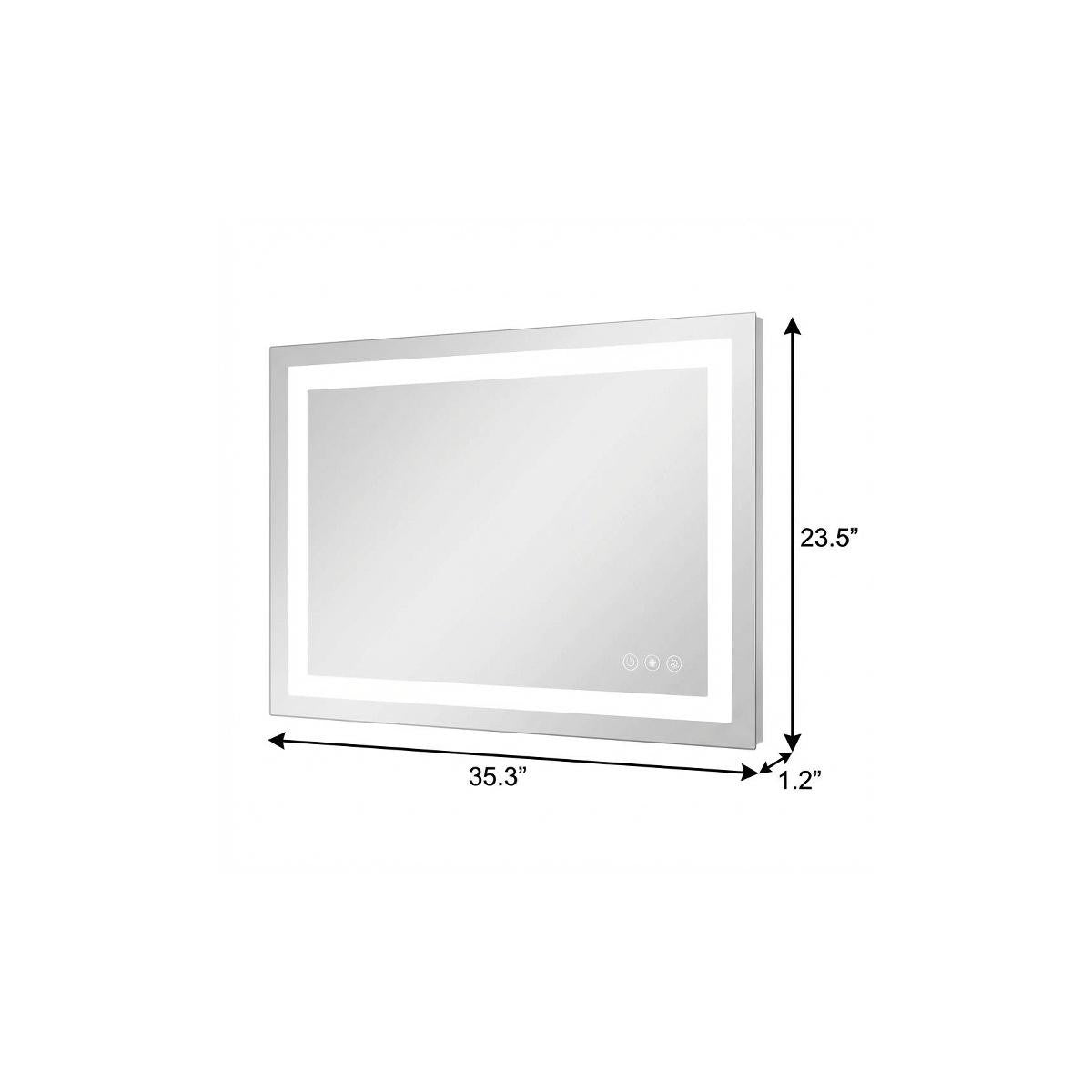24" Lighted Frameless Anti Fog Bathroom Vanity Mirror
