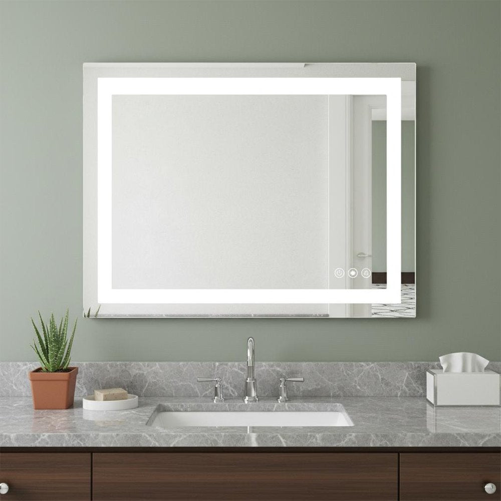 24" Lighted Frameless Anti Fog Bathroom Vanity Mirror
