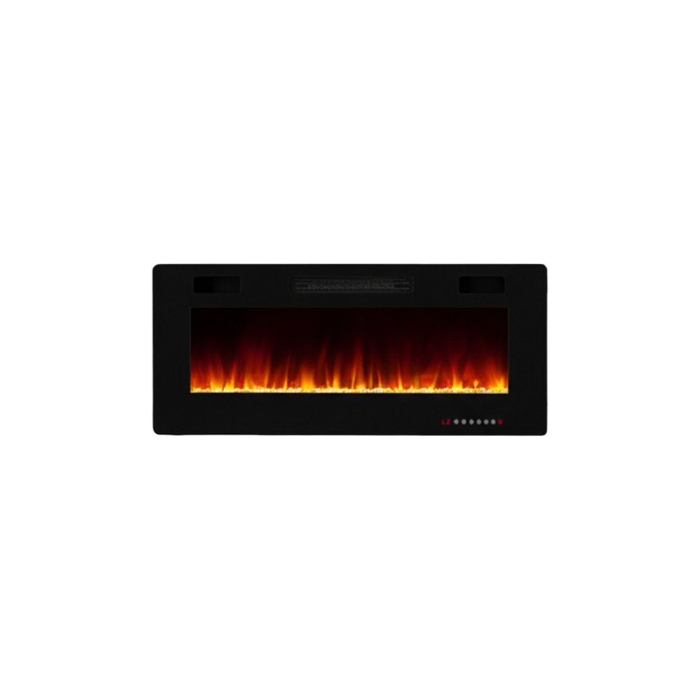 36" Black Metal Electric Fireplace