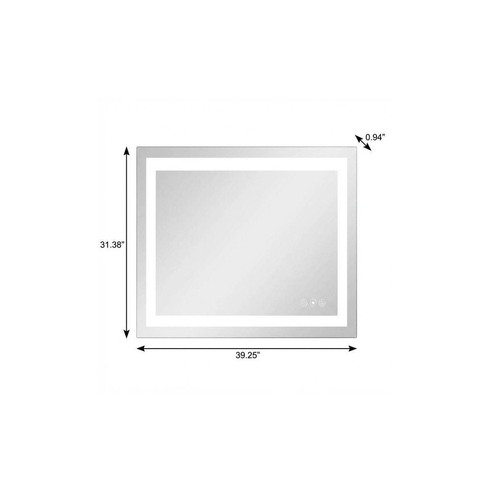 31" Lighted Frameless Anti Fog Bathroom Vanity Mirror