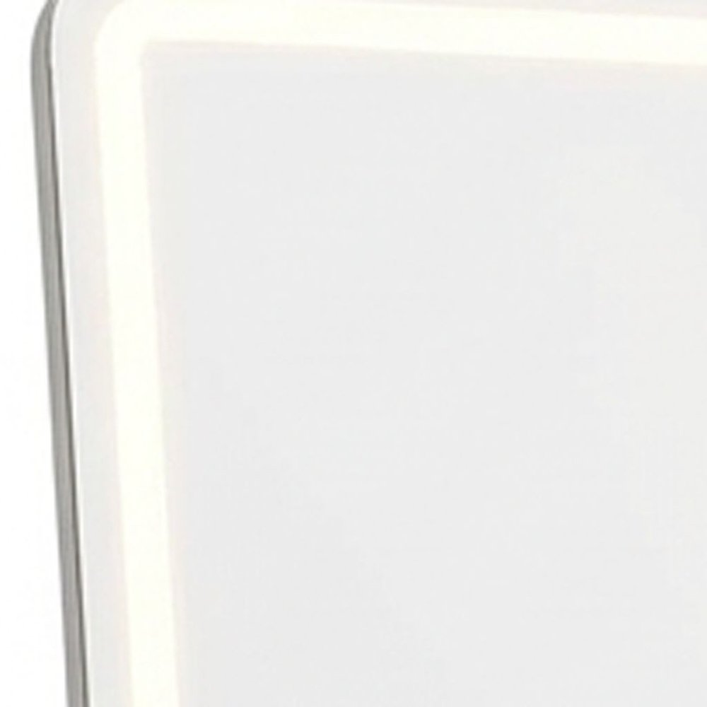 64" Silver Lighted Wall Mounted And Freestanding Framed Full Length Mirror