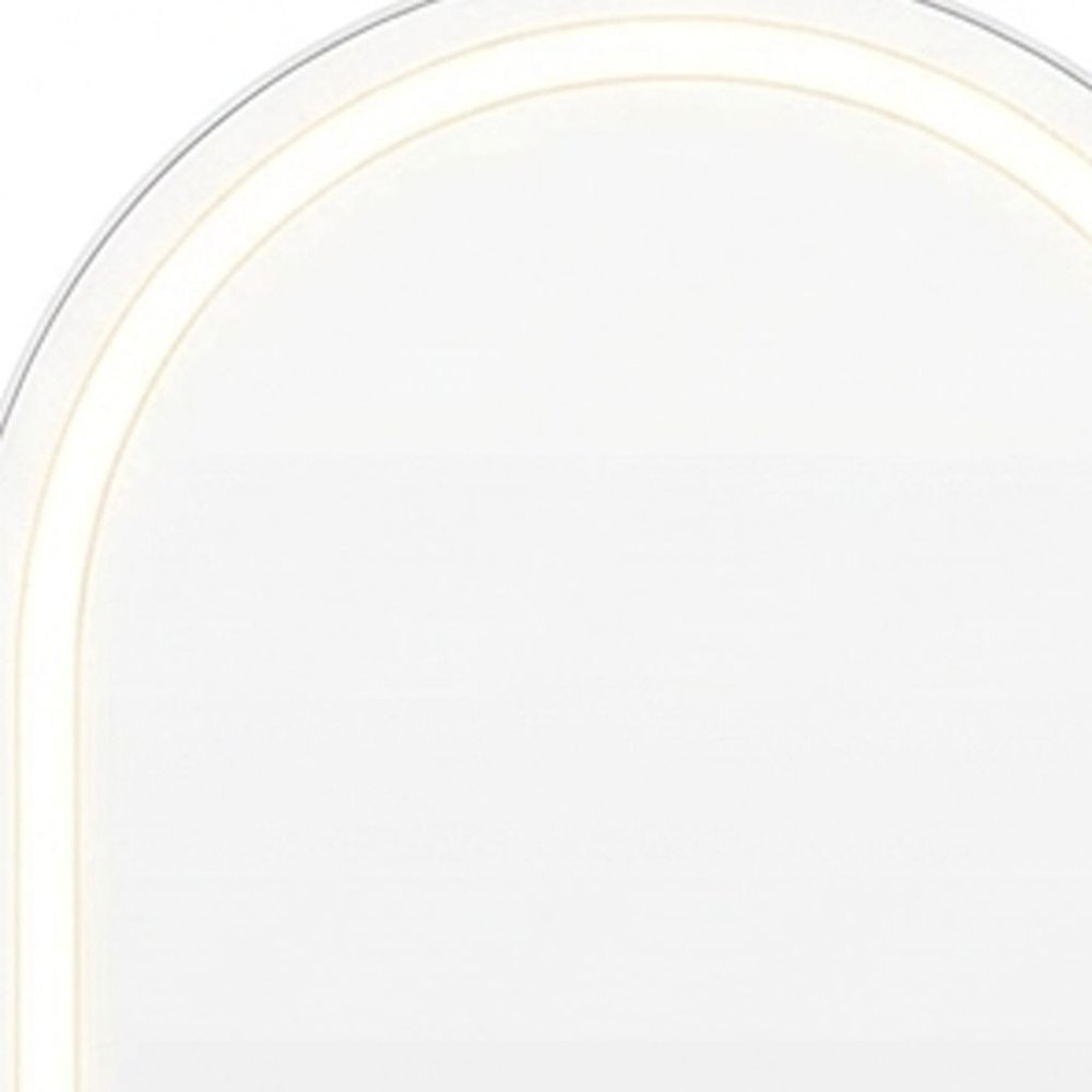 60" Arch Lighted Wall Mounted And Freestanding Frameless Full Length Mirror
