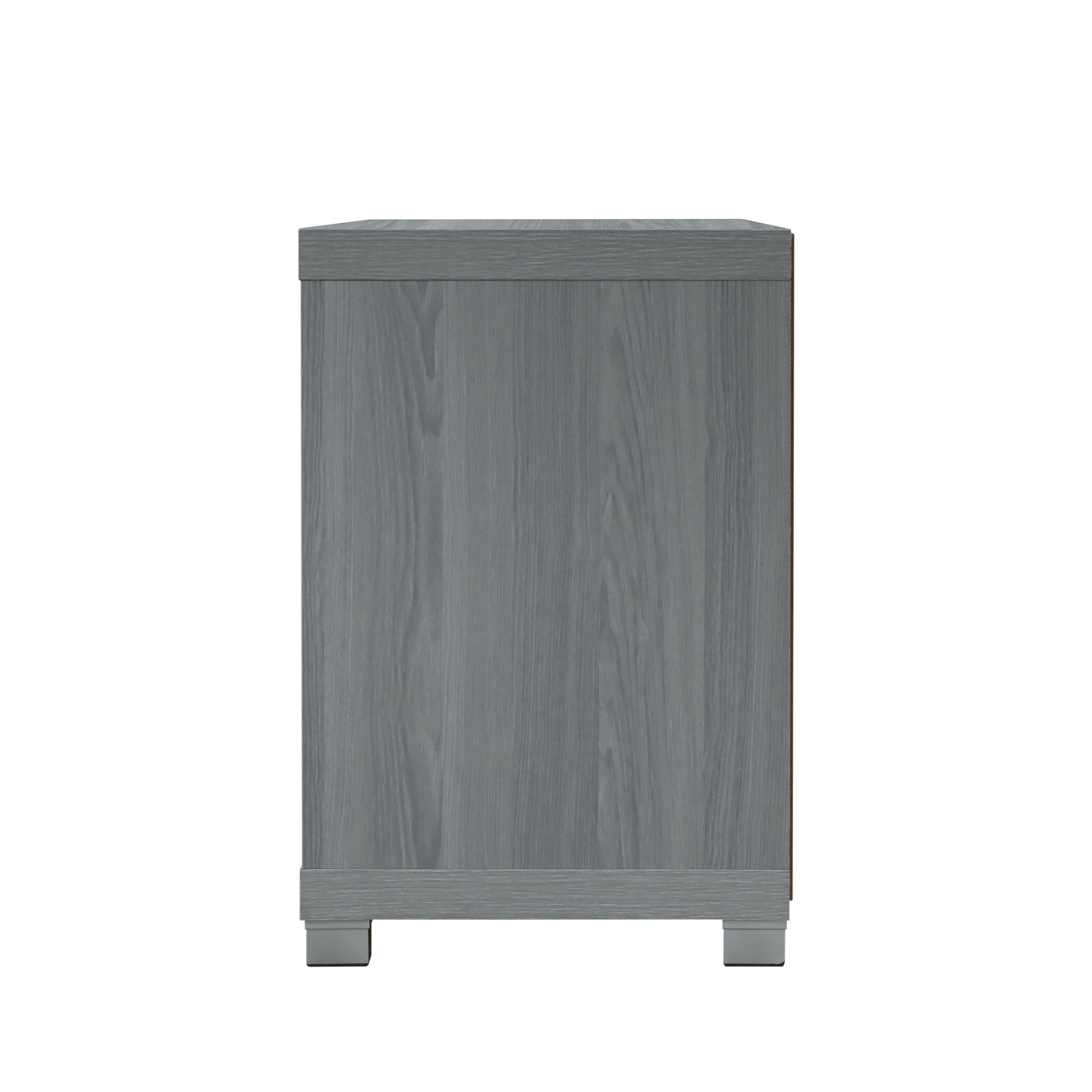57" Gray Wood Enclosed and Open Storage TV Stand
