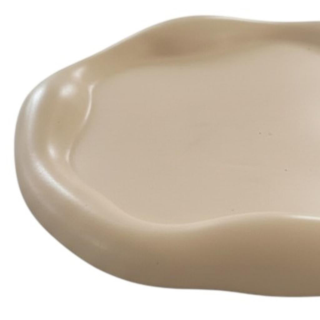 7" Peach Resin Handmade Round Trinket Tray