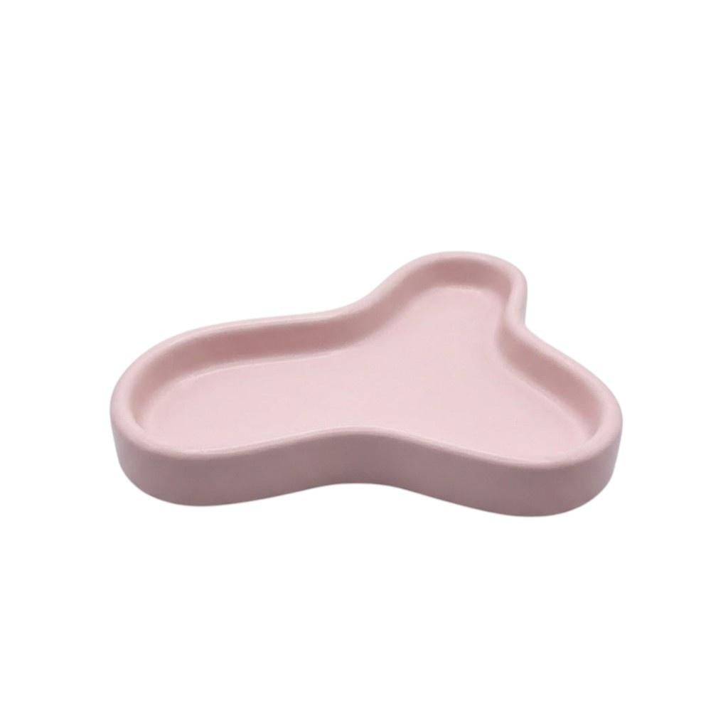 8" Pale Pink Resin Handmade Geometric Trinket Tray