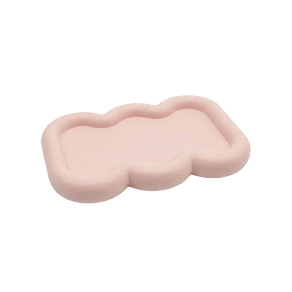 7" Pale Pink Resin Handmade Scalloped Trinket Tray