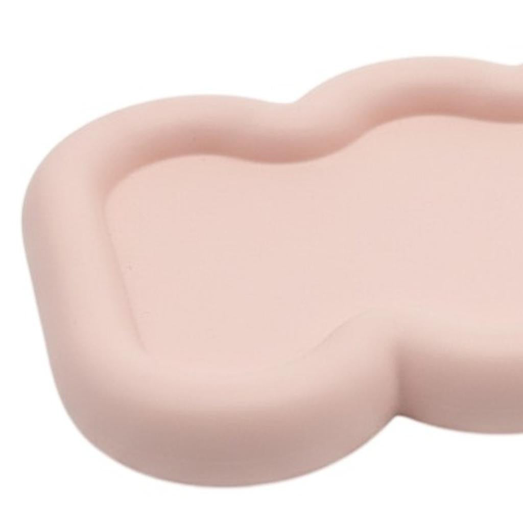 7" Pale Pink Resin Handmade Scalloped Trinket Tray