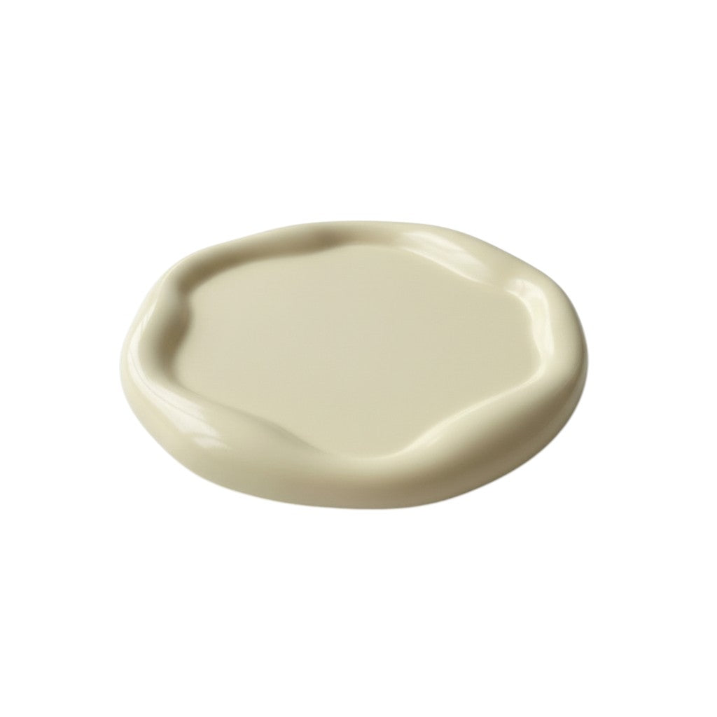 7" Light Yellow Resin Handmade Round Trinket Tray