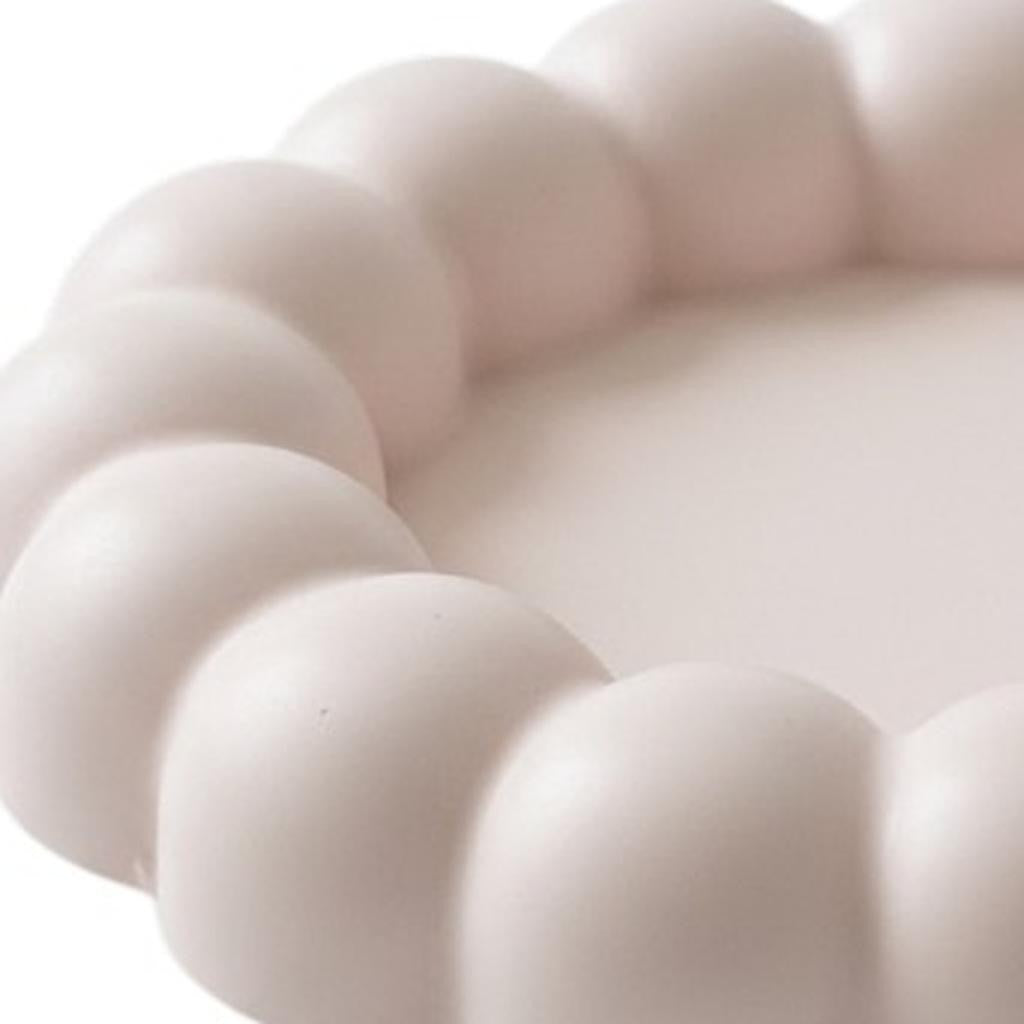 5" Pale Pink Resin Handmade Round Trinket Tray