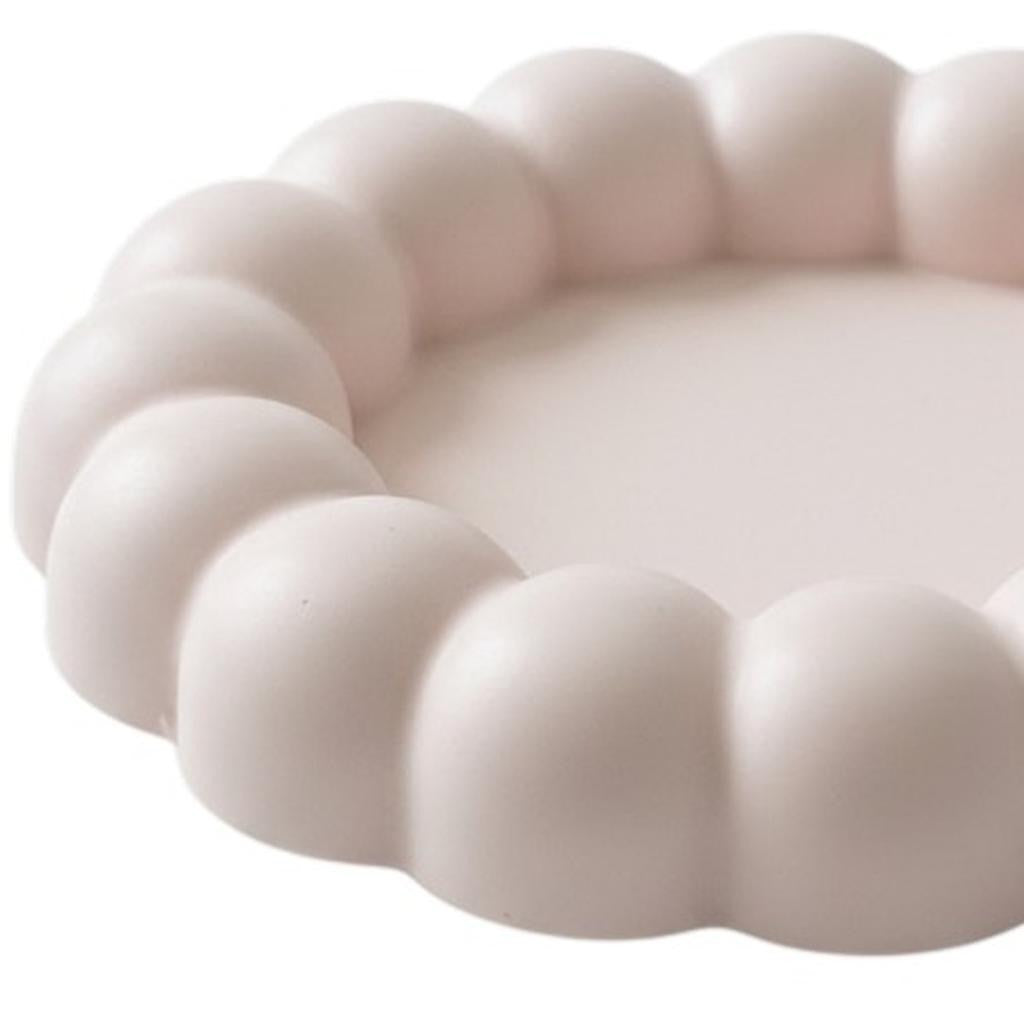 5" Pale Pink Resin Handmade Round Trinket Tray