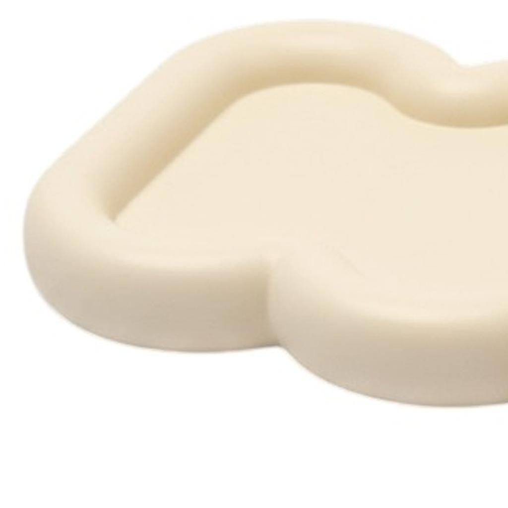 7" Light Yellow Resin Handmade Curvy Scalloped Trinket Tray