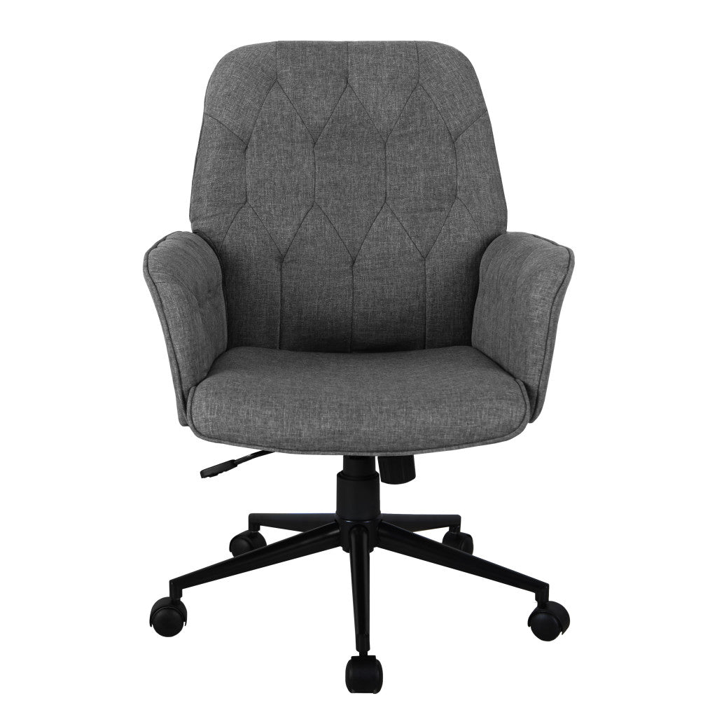 Gray Adjustable Height Swivel Rolling Office Chair