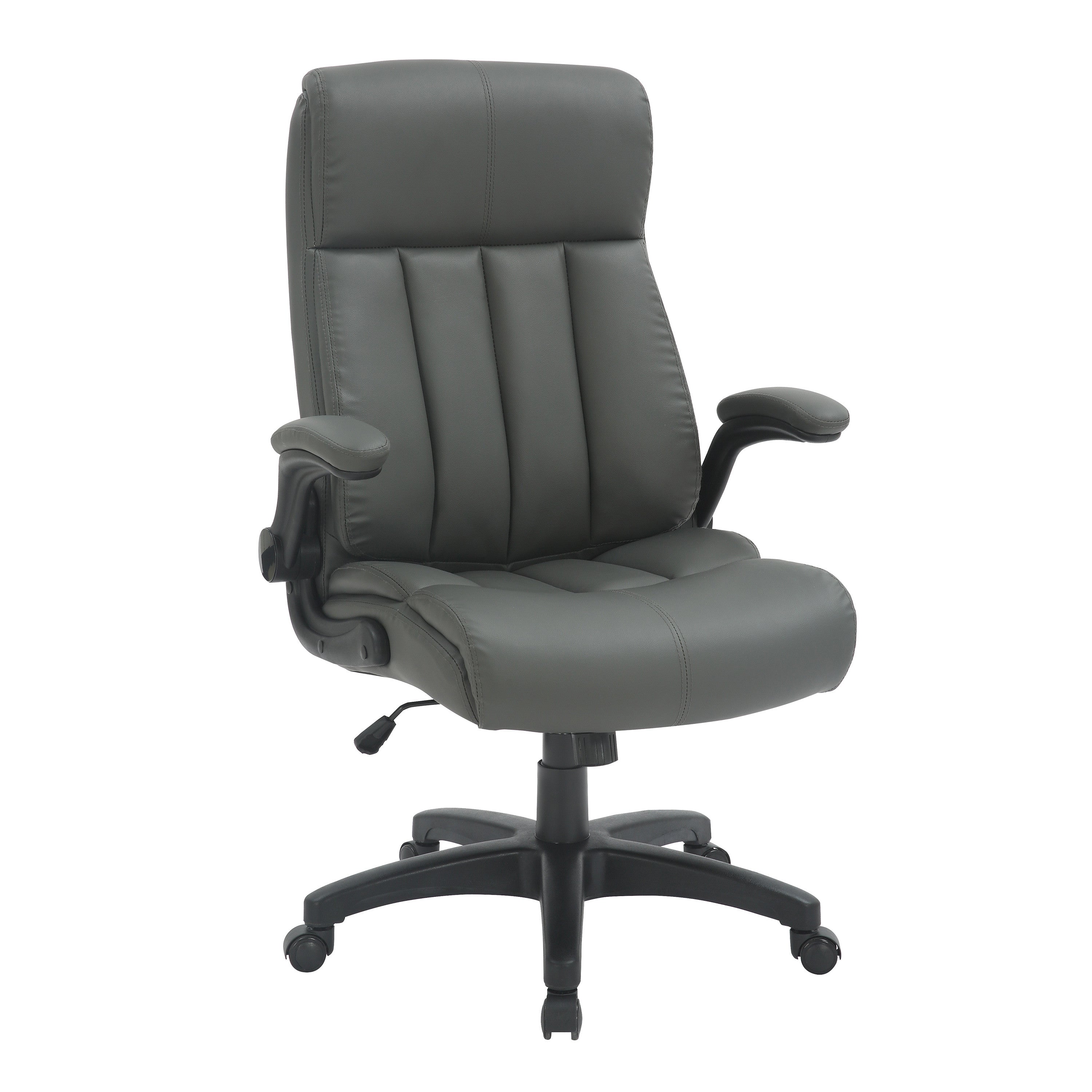 Gray Adjustable Height Swivel Rolling Executive Office Chair