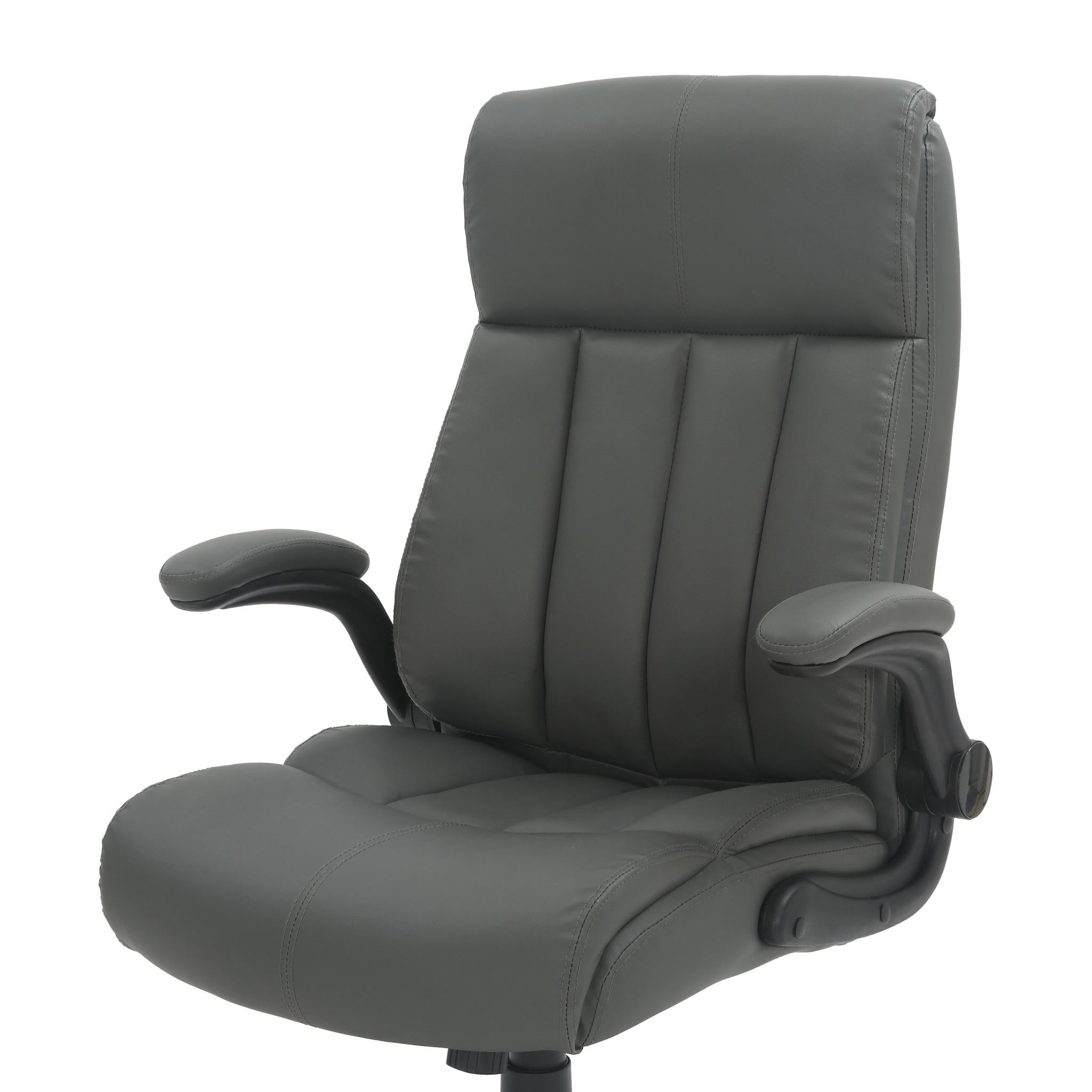 Gray Adjustable Height Swivel Rolling Executive Office Chair