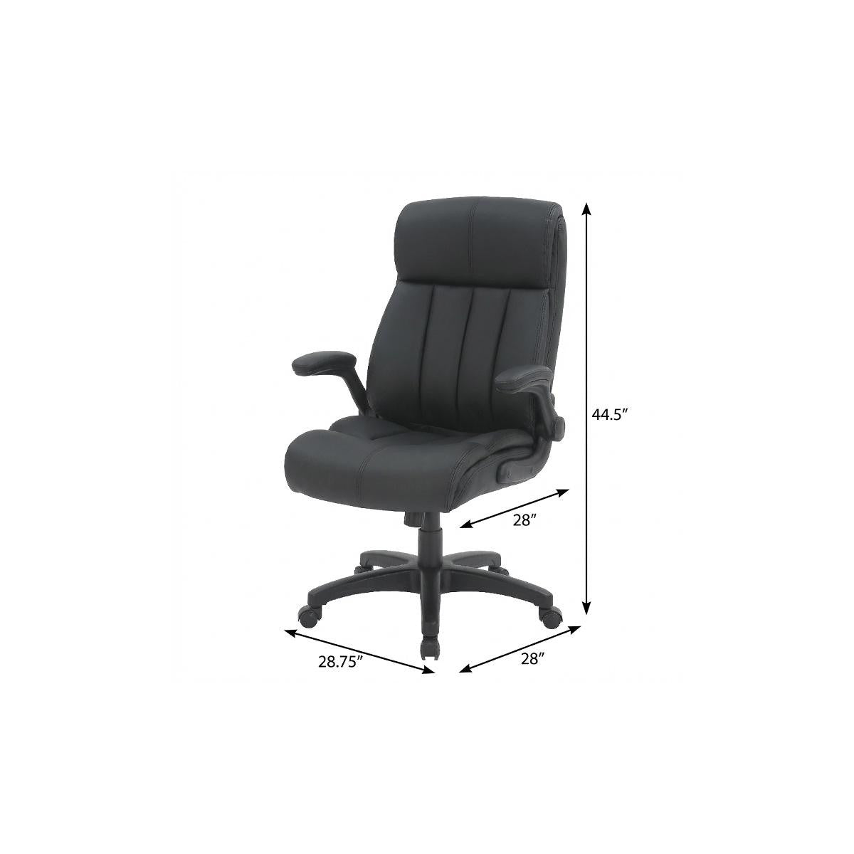 Black Adjustable Height Swivel Rolling Executive Office Chair